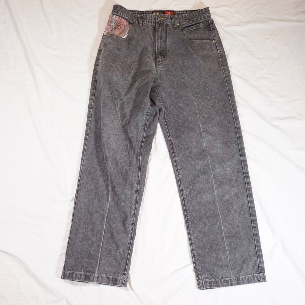 Southpole Script Logo Jeans Spell Out Patch Vinta… - image 3